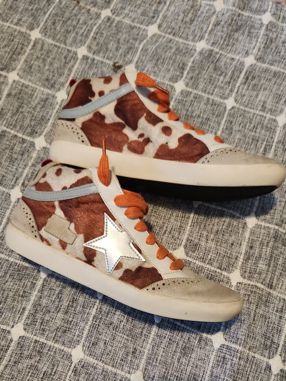 Golden Goose Superstar Mid-star Cow Print Trainers Animal Limited Edition GGDB